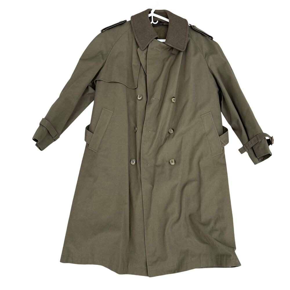 Vintage Weather O Not Olive Army Green Trench Coat by Orion Military Style Lined